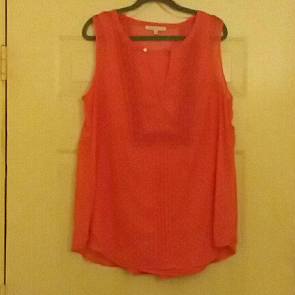 Coral Sleeveless Top.